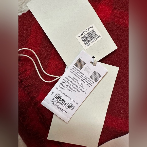 Burberry Equestrian Knight Detail Check Wool Scarf - Picture 6 of 7